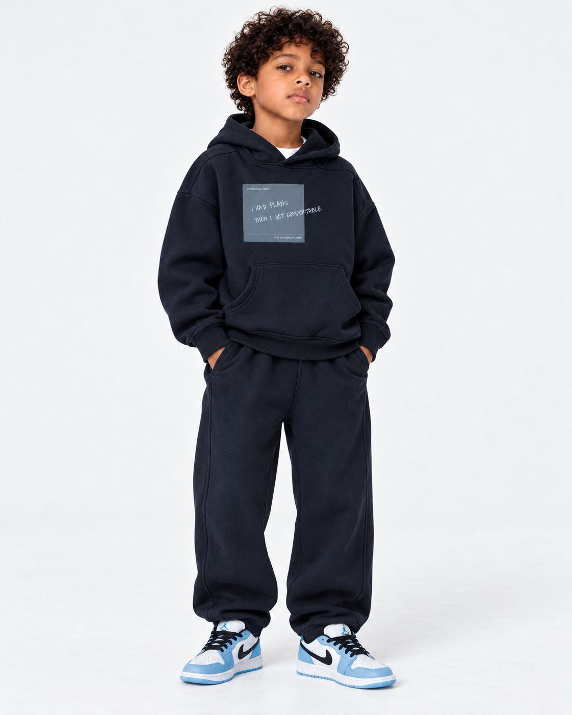 I Had Plans Kids' Oversized Graphic Hoodie – Navy