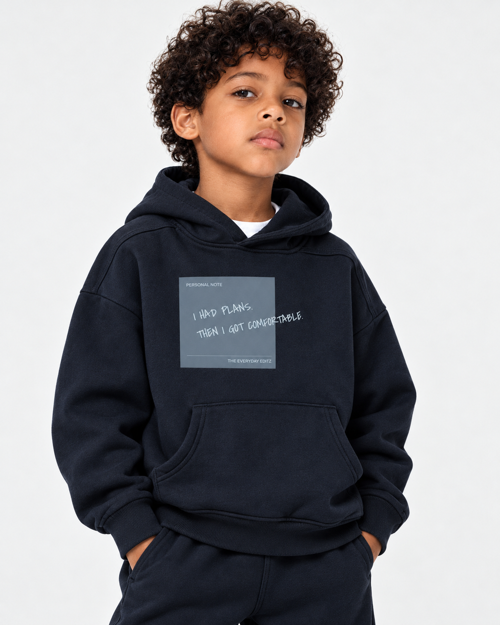 I Had Plans Kids' Oversized Graphic Hoodie – Navy